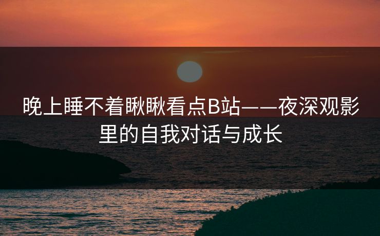 晚上睡不着瞅瞅看点B站——夜深观影里的自我对话与成长